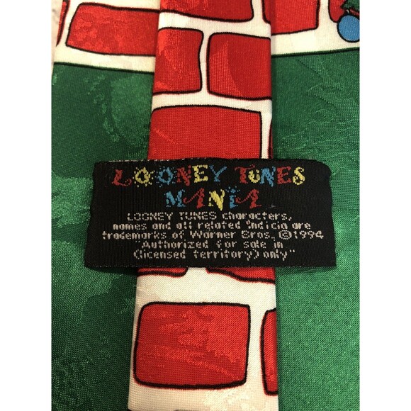 Looney Tunes Christmas Men's Tie Taz Tweety Bird Bugs Bunny Warner Brothers WB - Picture 4 of 6